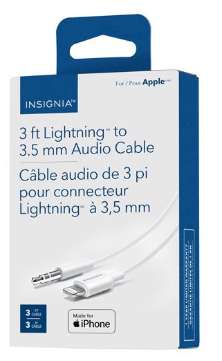 Câble Lightning/stéréo 3,5 mm de 0,9 m (3 pi) d'Insignia - Blanc