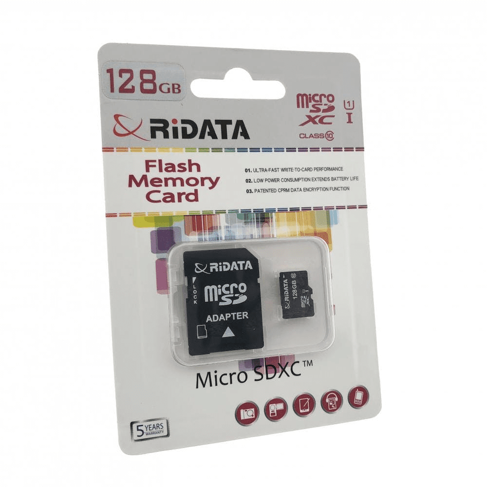 128 GB Micro SD Memory Card with Adapter (Class 10) - RIDATA