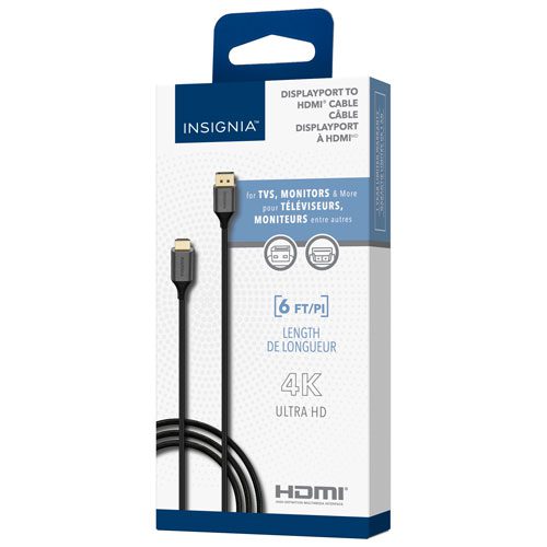 Câble DisplayPort à HDMI UHD 4K de 1,83 m (6 pi) d'Insignia - Image 2