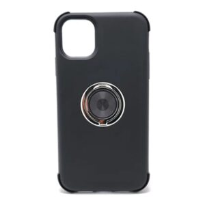 Apple iPhone 13 Mini - Silky Soft Magnet Enabled Case with Ring Kickstand - Black