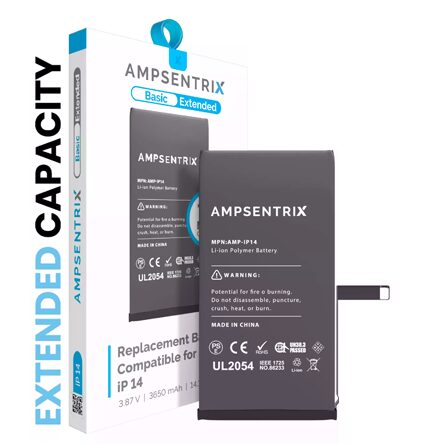 Réparation Battery Compatible For iPhone 14 (AmpSentrix Basic Extended) 11% More