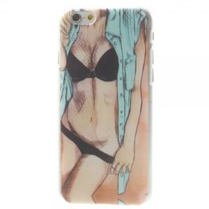 Coque rigide en plastique avec fille en bikini noir pour iPhone 7/8 *k