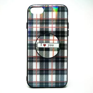 Classic Check Pattern Case with Pop Socket black for iPhone 7/8 *k